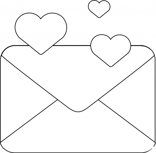 Love Letter Emoji coloring page image