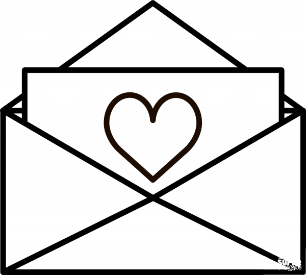 Love Letter Envelope coloring page image