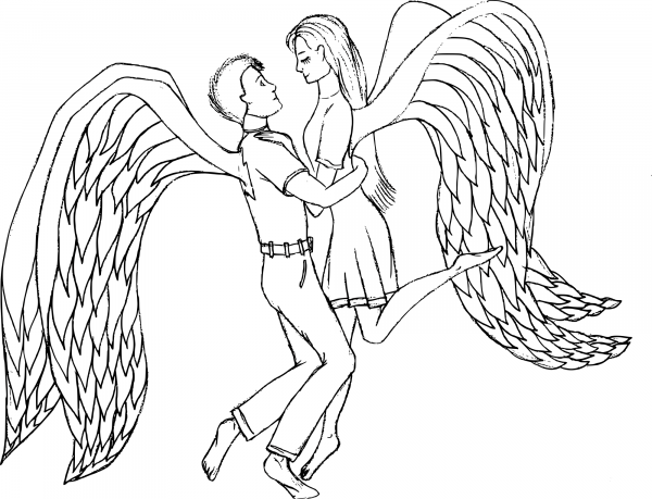 Love of Angels coloring page image