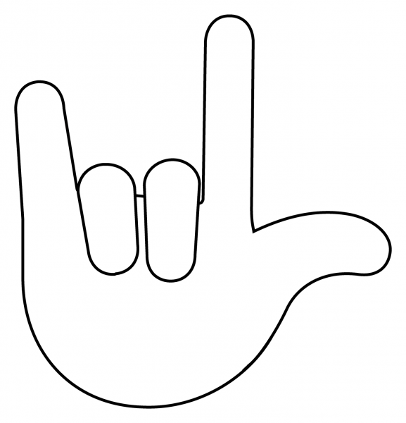 Love You Gesture Emoji coloring page image