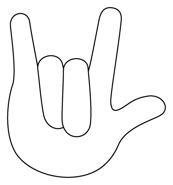 Love You Gesture Emoji coloring page image