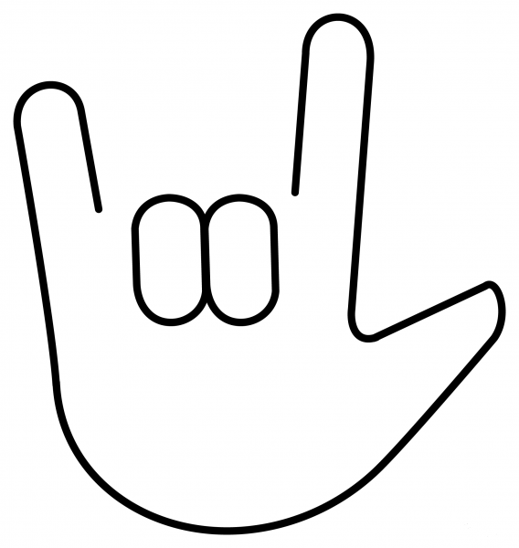 Love You Gesture Emoji coloring page image