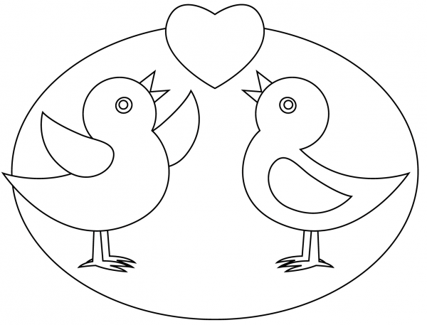 Lovebirds coloring page image