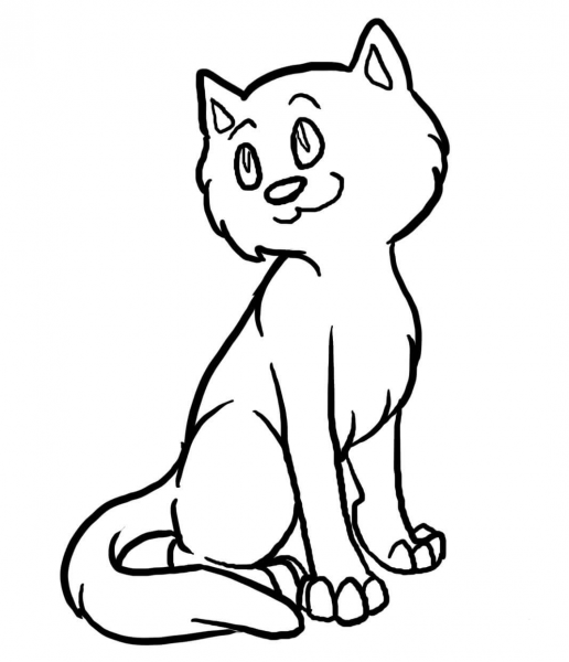 Lovely Cartoon Cat coloring page image
