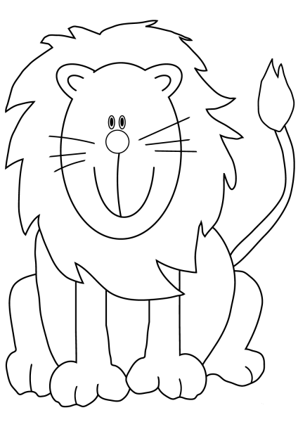 Lovely Cartoon Lion coloring page image