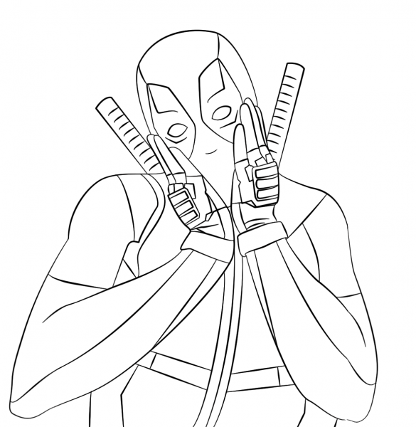 Lovely Deadpool coloring page image