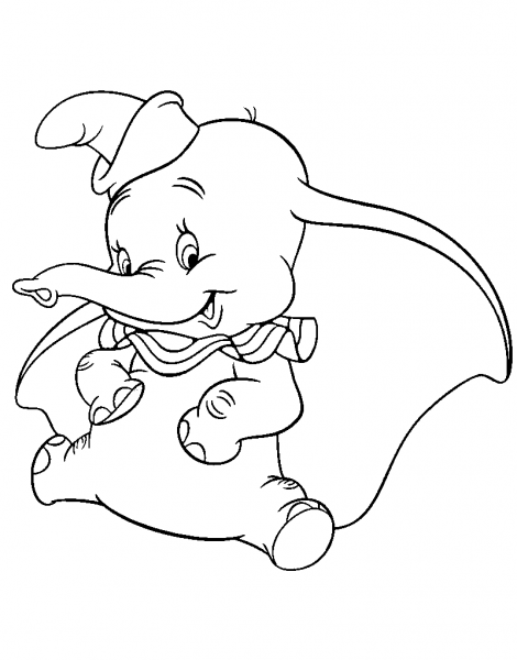 Lovely Dumbo coloring page image
