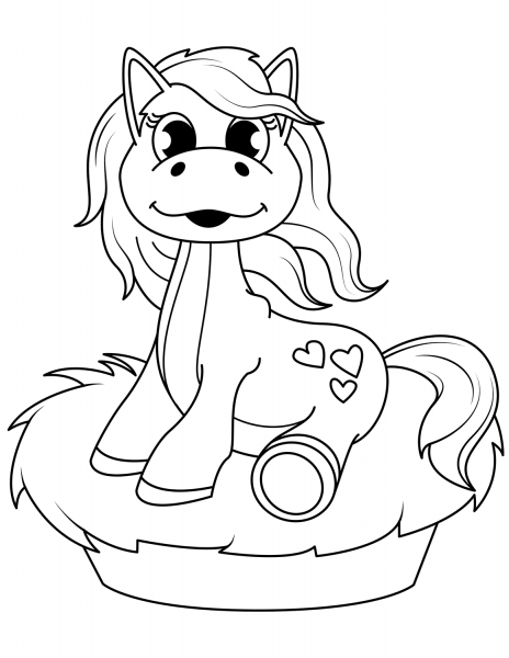 Lovely Horse coloring page image