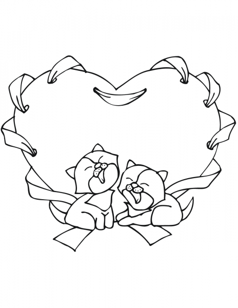 Lovely Kittens coloring page image