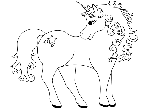 Lovely Unicorn coloring page image