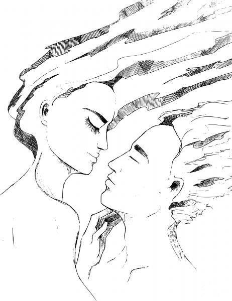 Lovers Kiss coloring page image