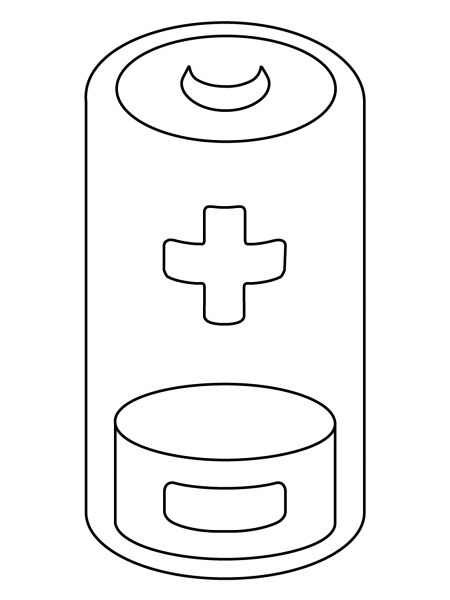 Low Battery Emoji coloring page image