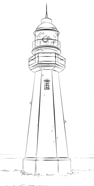 Low Point Lighthouse, Nova Scotia coloring page image