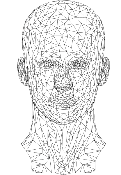 Low Poly Female Head coloring page image
