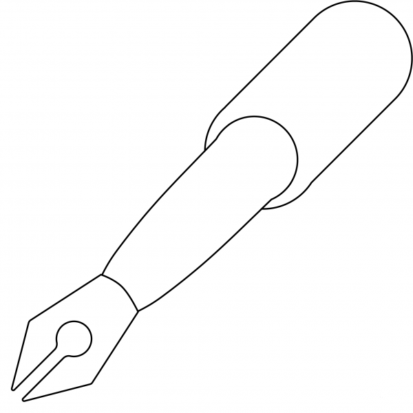 Lower Left Fountain Pen Emoji coloring page image
