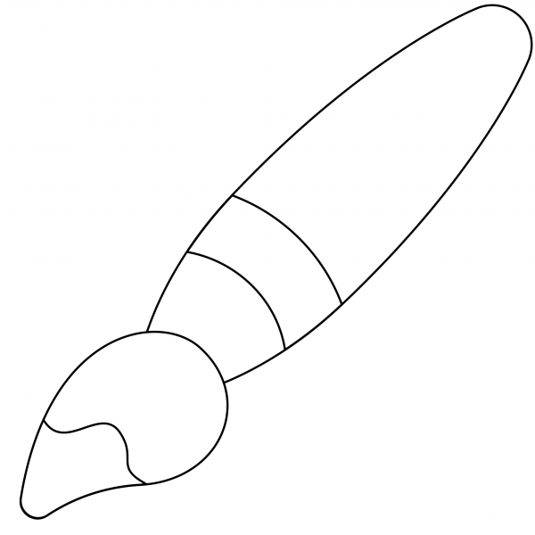Lower Left Paint Brush Emoji coloring page image