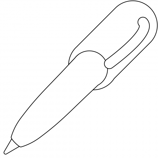 Lower Left Pen Emoji coloring page image