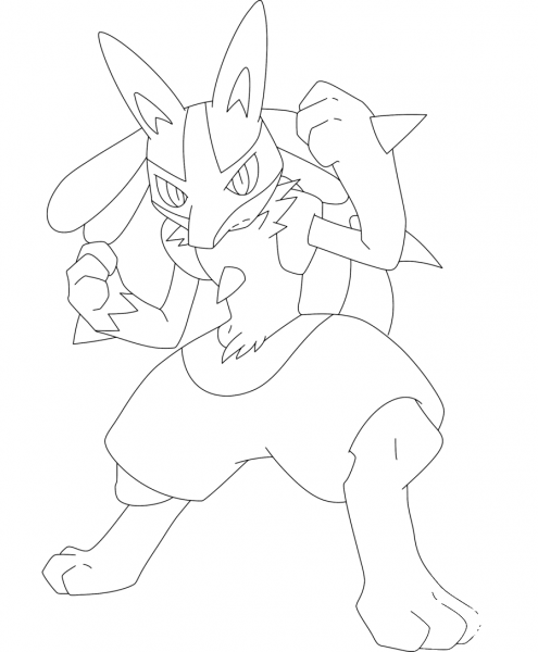 Lucario coloring page image