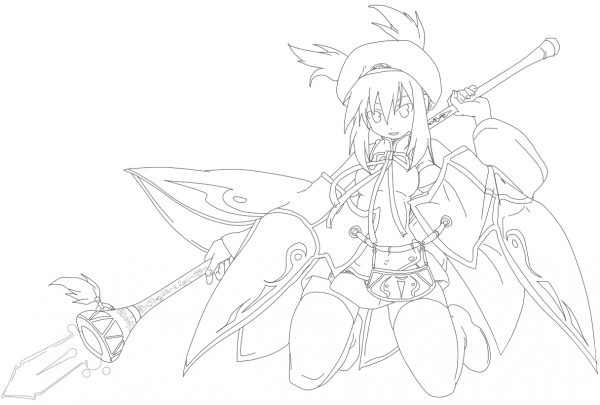 Lucia from Luminous Arc coloring page image