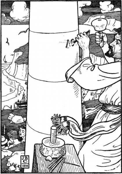 Lucians True History – The Pillar of Berylstone coloring page image