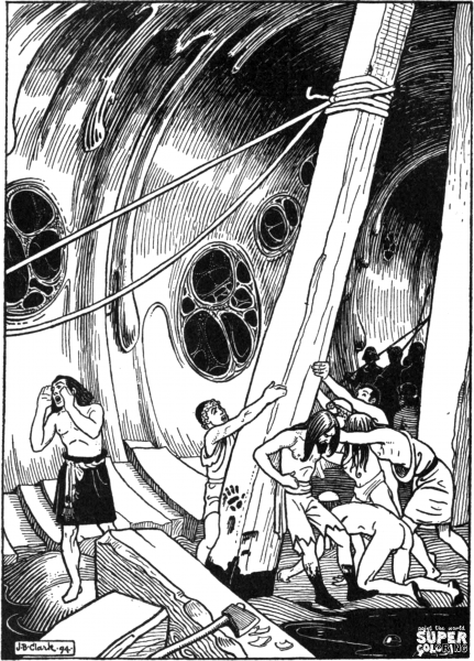 Lucians True History – Underpropping the Whales Chops coloring page image