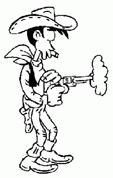 Lucky Luke Cowboy coloring page image