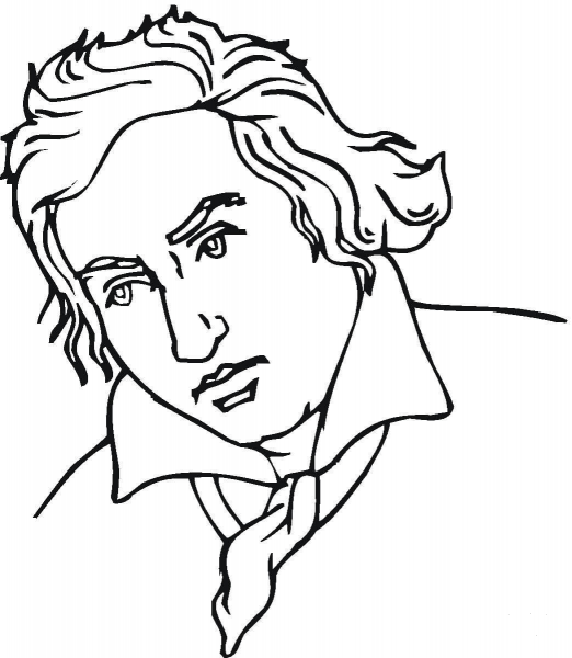 Ludwig Van Beethoven  coloring page image
