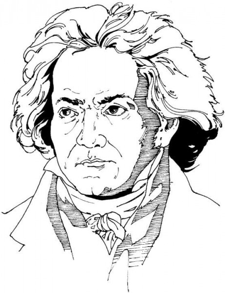 Ludwig van Beethoven  coloring page image
