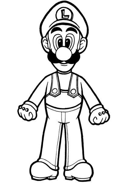 Luigi coloring page image