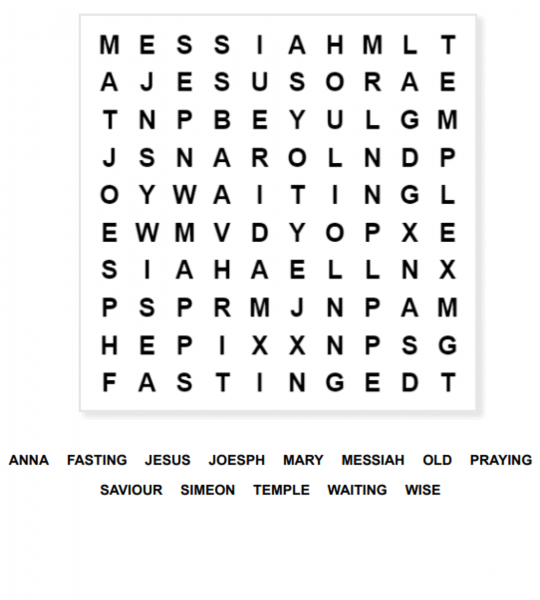 Luke 2.22 Word Search coloring page image