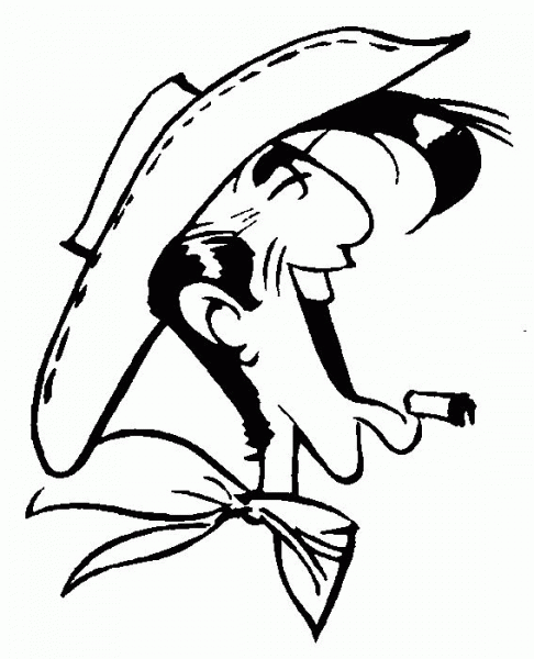 Luke smiles coloring page image