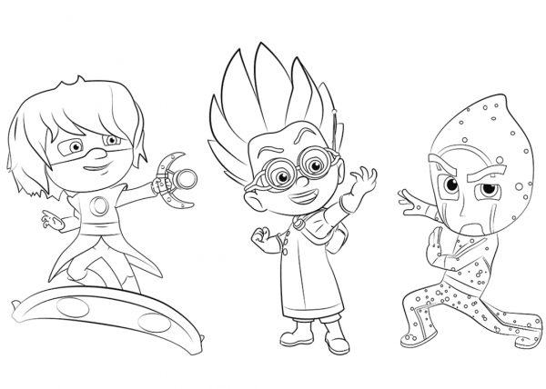 Luna Girl, Romeo and Night Ninja coloring page image