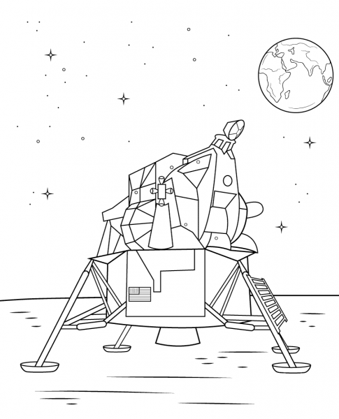 Lunar Lander coloring page image