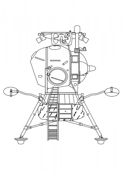 Lunar Landing Module coloring page image
