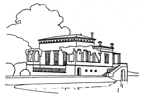 Luxury Country House Near The Lake  coloring page image