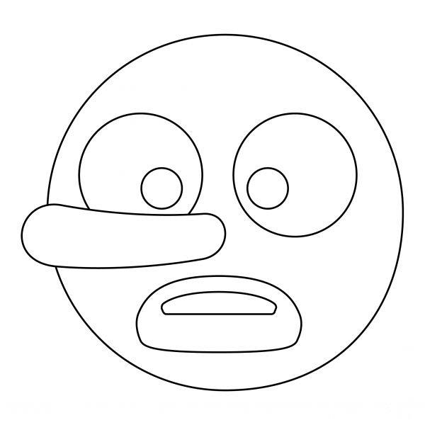 Lying Face coloring page image