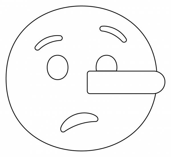 Lying Face Emoji coloring page image