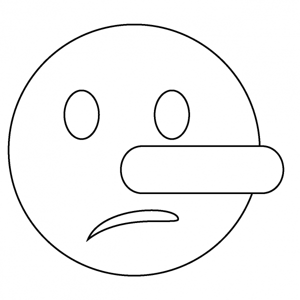 Lying Face Emoji coloring page image