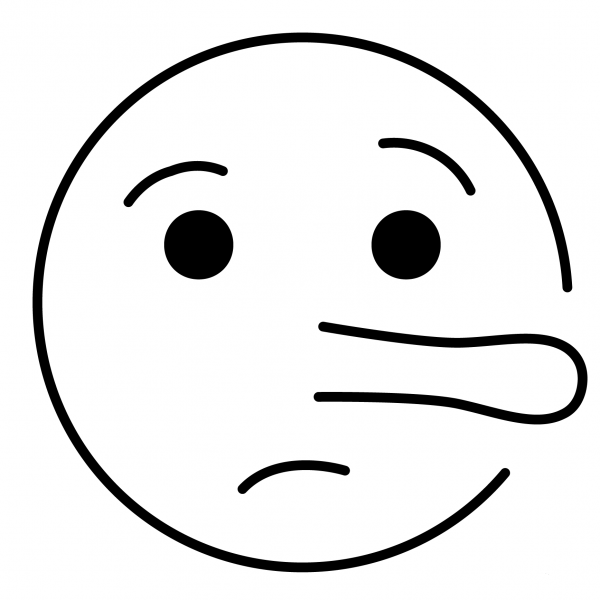 Lying Face Emoji coloring page image