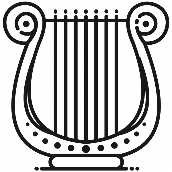 Lyre coloring page image