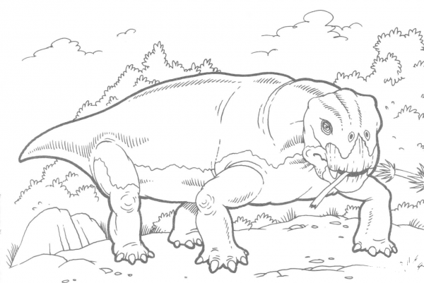Lystrosaurus Dinosaur coloring page image