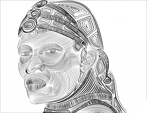 Maasai Woman coloring page image