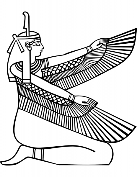 Maat, Goddess of Truth and Justice coloring page image