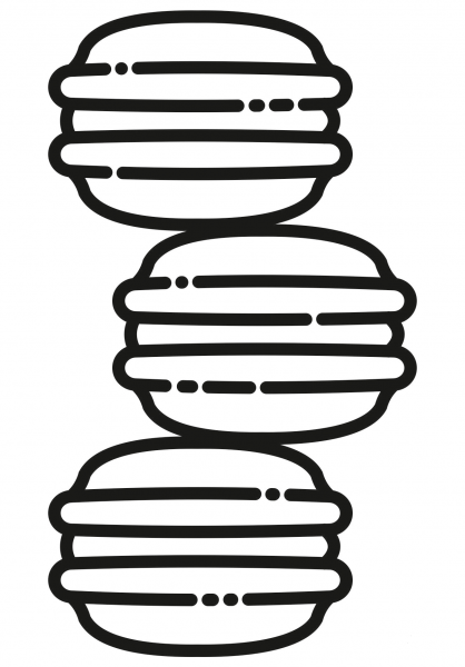 Macaron coloring page image