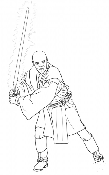 Mace Windu coloring page image