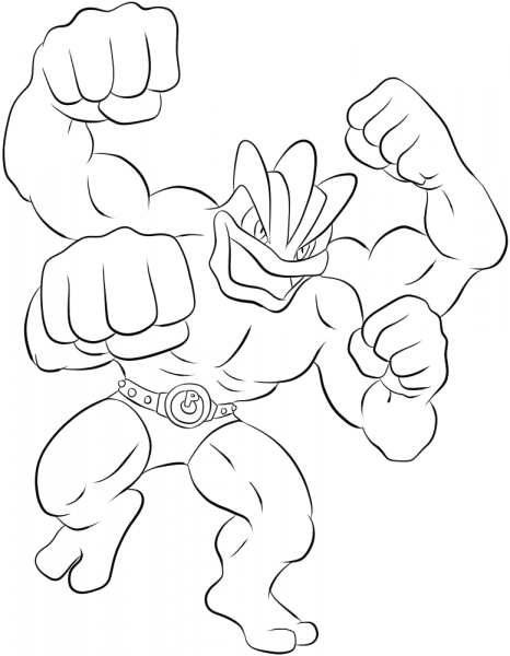 Machamp coloring page image