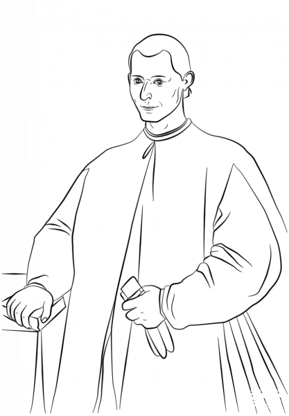 Machiavelli coloring page image