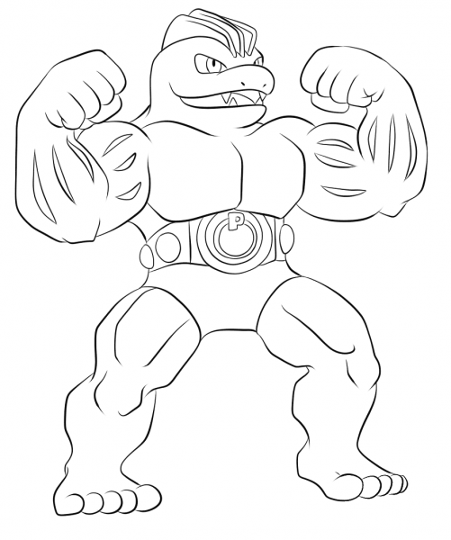 Machoke coloring page image