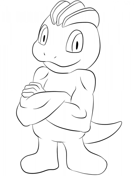 Machop coloring page image