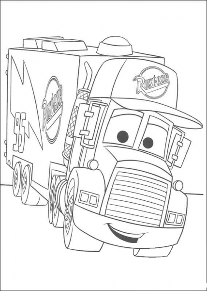 Mack trailer coloring page image